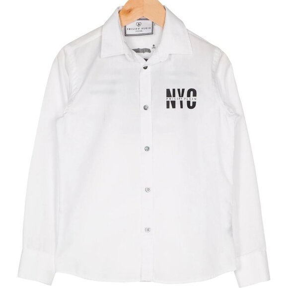 PHILIPP PLEIN JUNIOR Boys' Collar Button-Up Shirt Size: 8 - Picture 2 of 2